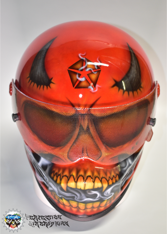 DEVIL SKULL Simpson Racing or Motorcycle Helmet - Perfection Airbrushing