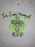 Airbrushed RIP Cross Design TShirt or Hoodie Youth or Adult - Perfection Airbrushing