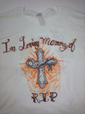 Airbrushed RIP Cross Design TShirt or Hoodie Youth or Adult - Perfection Airbrushing