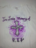 Airbrushed RIP Cross Design TShirt or Hoodie Youth or Adult - Perfection Airbrushing