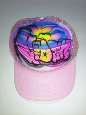 Graffiti Beach Scene hat - Perfection Airbrushing