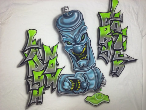 GRAFFITI LAUGH NOW CRY LATER Spray Can TShirt or Hoodie - Perfection Airbrushing