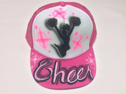 Airbrushed Cheer Design hat - Perfection Airbrushing