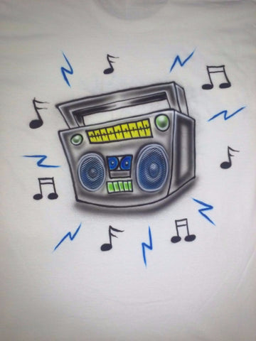 80's BOOMBOX RADIO TShirt or Hoodie - Perfection Airbrushing