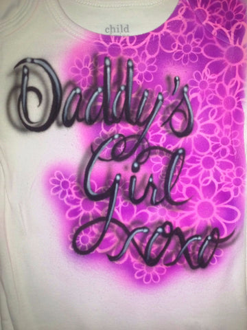 Custom Airbrushed "Daddy's Girl XOXO" TShirt or Hoodie Youth or Adult - Perfection Airbrushing