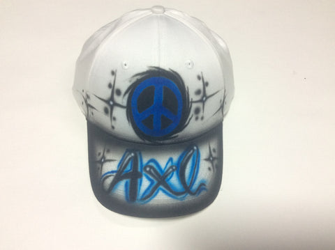 Airbrushed Peace Sign Name hat - Perfection Airbrushing