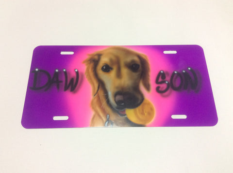 PET Portrait License Plate TAG - Perfection Airbrushing