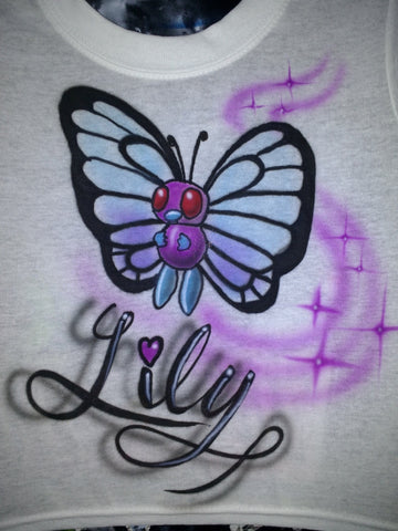 "BUTTERFREE" POKEMON GO Name Design T-Shirt or Hoodie - Perfection Airbrushing