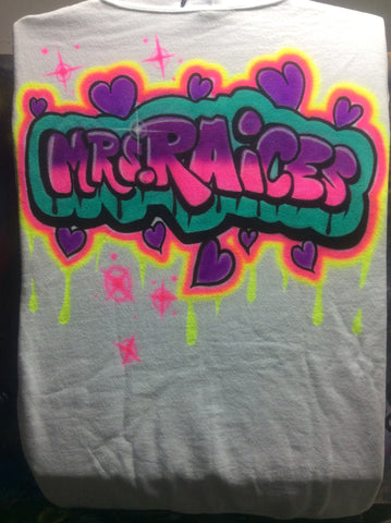 Dripping Bubble Letter Design TShirt or Hoodie - Perfection Airbrushing