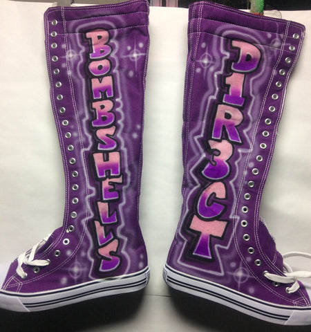 West Blvd Knee High Laceup Boots - Perfection Airbrushing