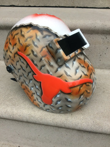 Texas Longhorns Themed Welding Helmet - Perfection Airbrushing