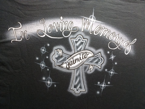 In Loving Memory Cross TShirt or Hoodie - Perfection Airbrushing