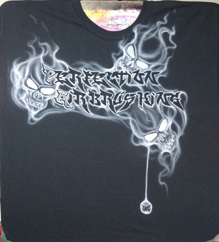 "Speak No Evil" Smoking Skulls TShirt - Perfection Airbrushing