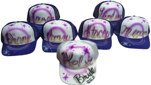 Airbrushed LoT of 7 BACHELORETTE Party Hats - Perfection Airbrushing