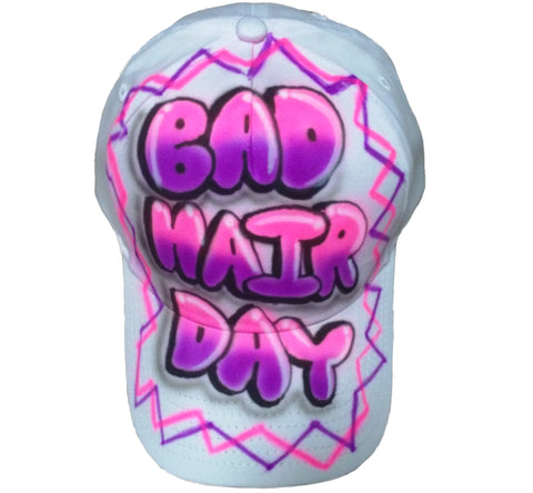 Airbrushed Custom Bad Hair Day hat - Perfection Airbrushing