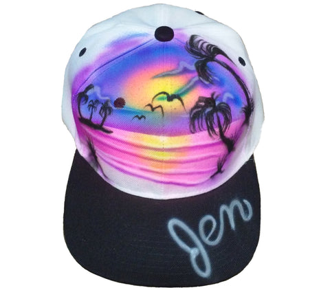 Beach Scene Hat - Perfection Airbrushing