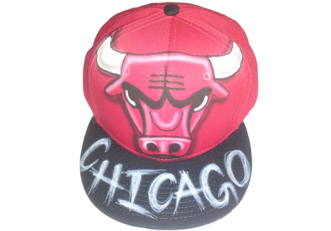 Airbrushed Chicago Bulls Sports Team hat - Perfection Airbrushing