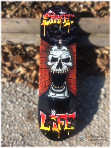 Graffiti Skull Can Skateboard - Perfection Airbrushing