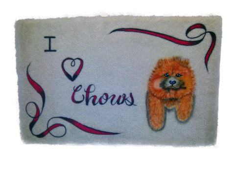 I Heart Chows on Microfiber Memory Foam Mat - Perfection Airbrushing