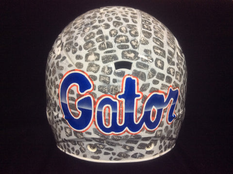 Customizable Airbrushed White Gator Skin Helmet - Perfection Airbrushing