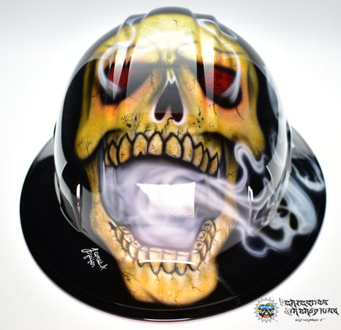 Inner Demons Full Brim Style Hard Hat - Perfection Airbrushing