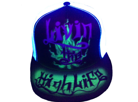 BLACK LIGHT Livin the High Life hat - Perfection Airbrushing