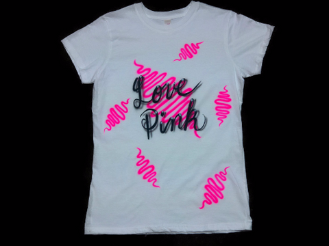 Airbrushed LOVE PINK Tshirt or Hoodie - Perfection Airbrushing