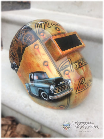 Mans True Love 55 Chevy 65 Impala WELDING Helmet - Perfection Airbrushing