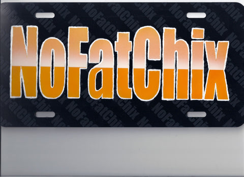 Airbrushed Custom "NOFATCHICKS" License Plate TAG - Perfection Airbrushing