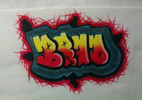 Airbrushed Custom Graffiti Name Design TShirt or Hoodie Youth or Adult - Perfection Airbrushing