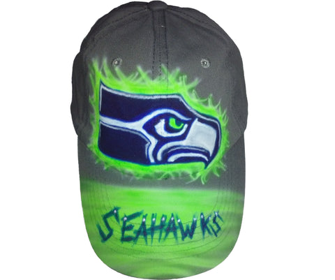 Airbrushed Seattle Seahawks Sports Team hat - Perfection Airbrushing