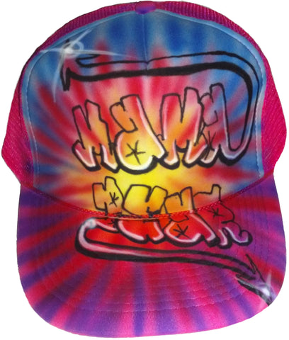 Custom GRAFFITI TIE DIE hat - Perfection Airbrushing