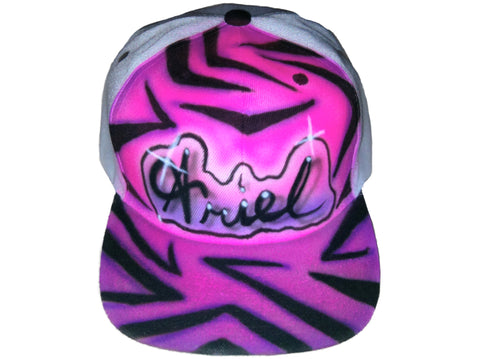 Airbrushed Zebra Print hat, cap, trucker, baseball - Perfection Airbrushing